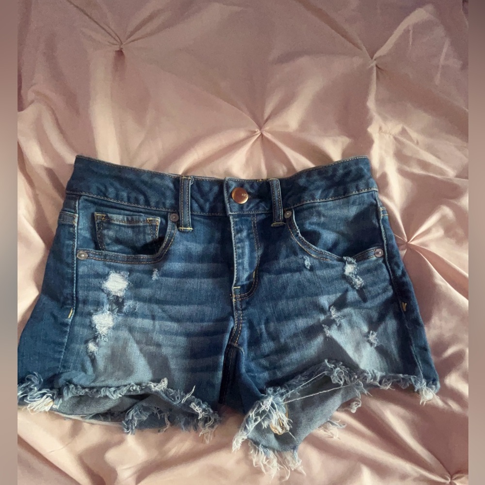 American Eagle Midi super stretch jean shorts